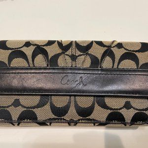 Authentic Coach Black Tri Fold Wallet
